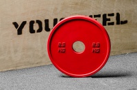 диск 2,5кг, каучуковый, тренировочный, красный yousteel
