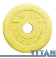 диск обрезиненный titan 26 мм 0,75 кг. желтый 