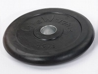 диск обрезиненный 15 кг lite weights d-51mm, с металлической втулкой rj1050 черный