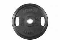 диск евро-классик обрезиненный черный iron king 20 кг. с хватами