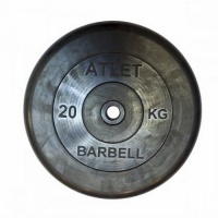 диск обрезиненный d31мм mb barbell atlet 20 кг черный