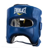 шлем боксерский everlast elite leather синий