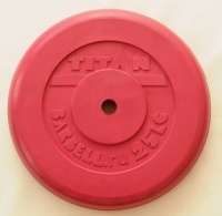 диск обрезиненный titan 26 мм 25 кг. красный 