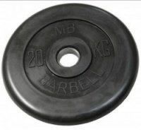 диск обрезиненный mb barbell 31 мм 25 кг. черный