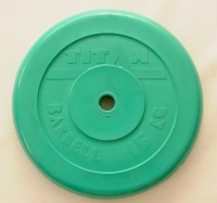 диск обрезиненный titan 31 мм 15 кг. зеленый 