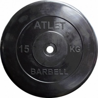 диск обрезиненный d31мм mb barbell atlet 15 кг черный